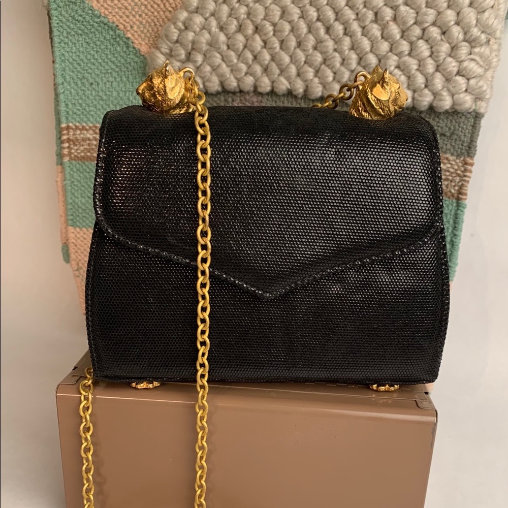 Black Vegan Leather Cat Purse